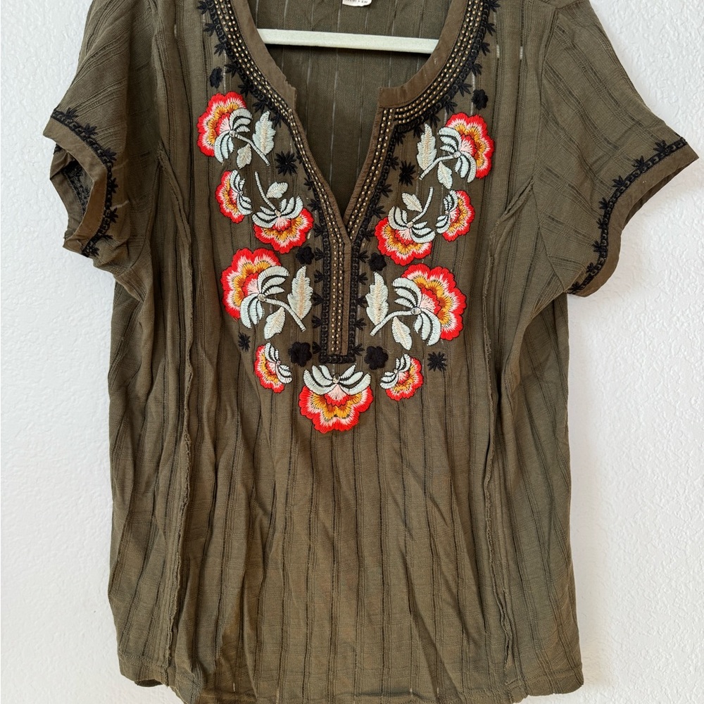 ANTHROPOLOGIE AKEMI KIN EMBROIDERED TOP MEDIUM - Picture 2 of 5